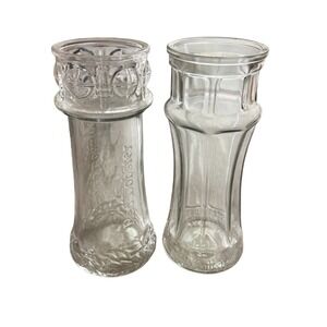 Vintage Red Lobster Lighthouse Glasses Set of 2 Clear Embossed Souvenir Barware
